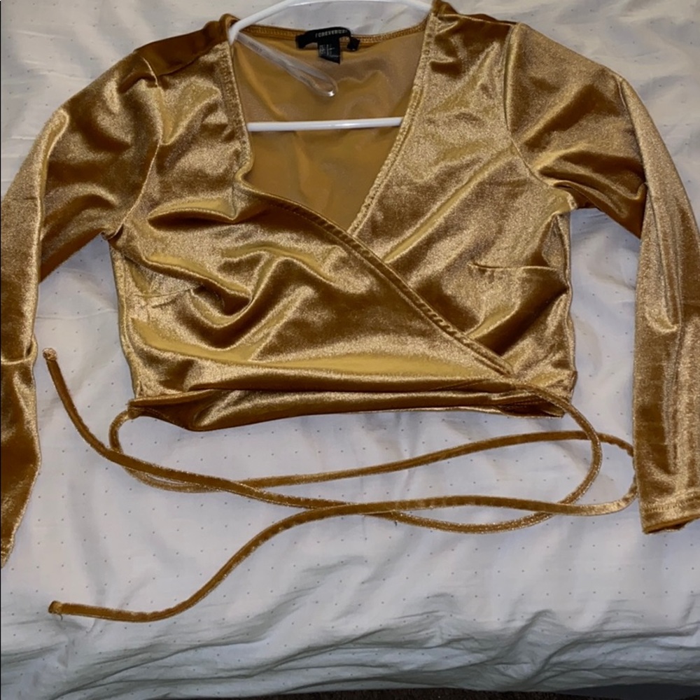 Gold velvet blouse